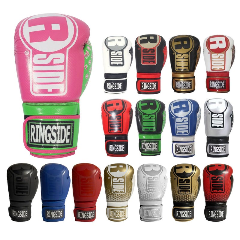 Ringside Apex Flash Sparring Gloves, IMF-Tech Boxing Gloves with Secure Wrist Support, Synthetic Boxing Gloves for Men and Women, Pink and Lime, 14 Oz - Image 1